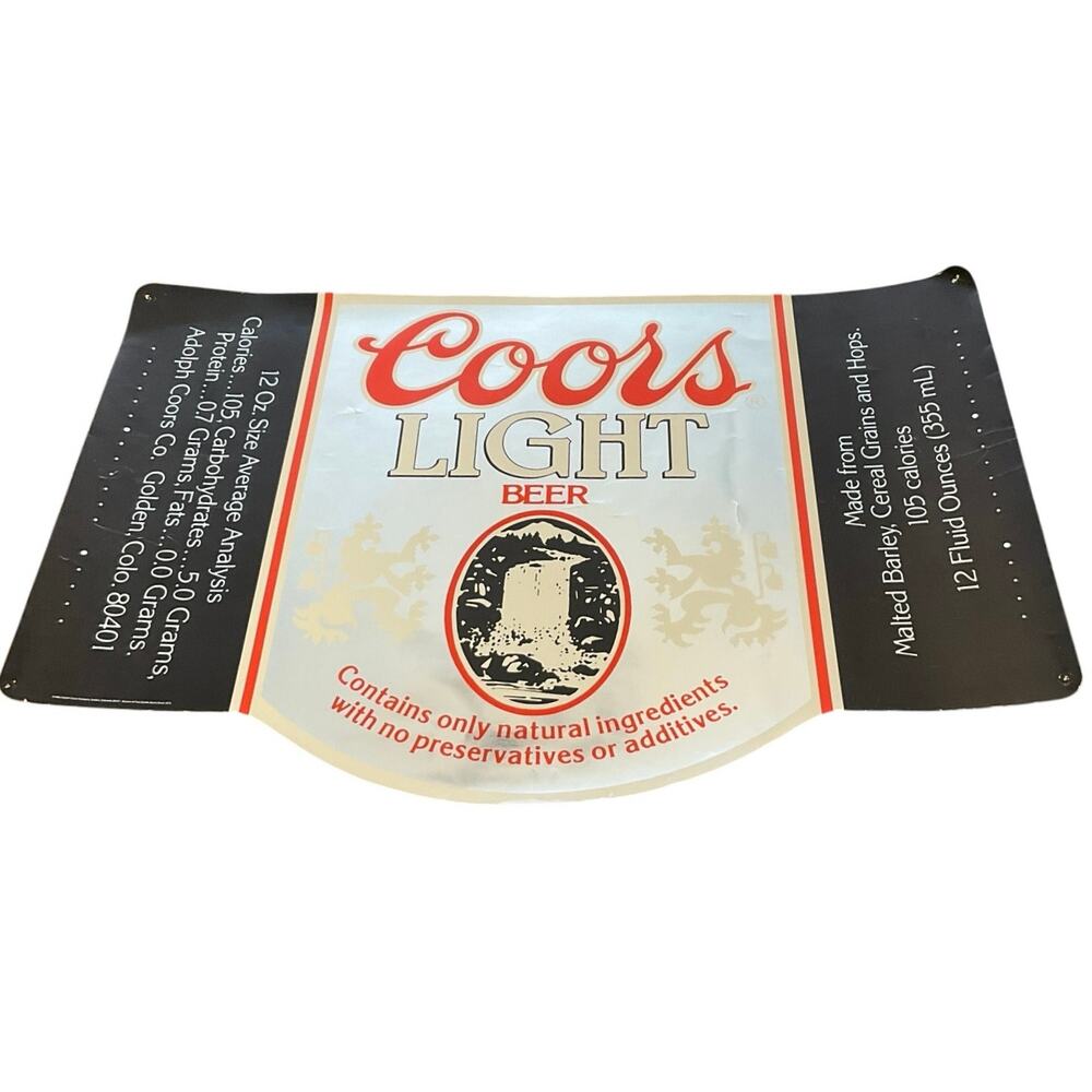 Vintage Coors Light Beer Advertising Poster 35” x 24” Waterfall Bar Pub Display